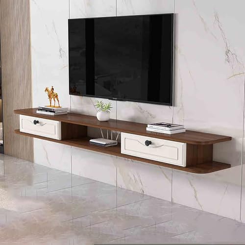 IYUESQ An der Wand montierter TV-Schrank, schwebende Medienkonsole mit Schublade. Moderne schwebende TV-Einheit mit Kabelloch. An der Wand montierter TV-Ständer mit offenem Stauraum für IYUESQ An der Wand montierter TV-Schrank, schwebende Medienkonsole mit Schublade. Moderne schwebende TV-Einheit mit Kabelloch. An der Wand montierter TV-Ständer mit offenem Stauraum für von IYUESQ