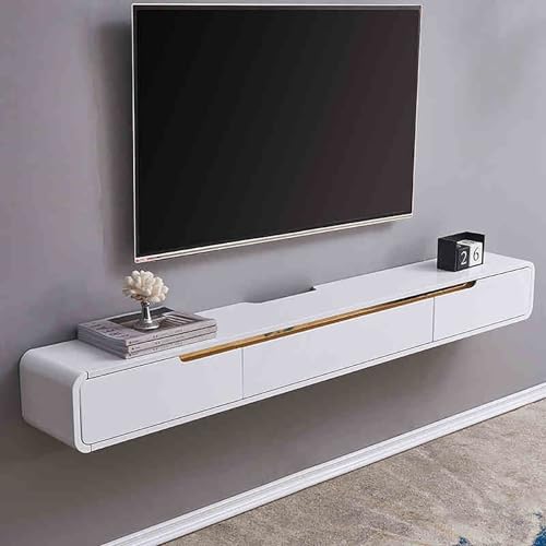 IYUESQ An der Wand montierter TV-Schrank, schwebende Medienkonsole. Moderner MediaTV-Konsolentisch mit Klapptür, Fernsehständer mit Schubladen für Wohnzimmer, Schlafzimmer, Home Office. von IYUESQ