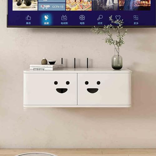 IYUESQ An der Wand montierter TV-Ständer, schwebende Medienkonsole mit Schubladen unter dem Fernseher, schwebender Schrank mit Kabelloch, an der Wand montierte Medienkonsole aus Holz für von IYUESQ