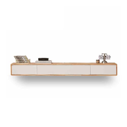 IYUESQ An der Wand montierter schwebender TV-Ständer mit Klapptür, Schubladen und Kabelmanagement – Modernes MediaConsole-Regal für Home Office und Entertainment-Center im Wohnzimmer von IYUESQ