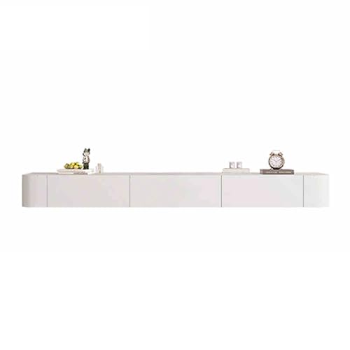 IYUESQ Medienkonsolen-TV-Schrank, hochglänzender, wandmontierter TV-Ständer, schwebender TV-Ständer aus Holz mit Schubladen, schwebender Unterschrank für den Fernseher mit unterer Klapptü von IYUESQ