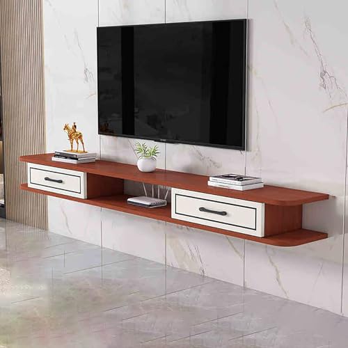 IYUESQ Moderner MediaTV-Konsolentisch, schwebendes Entertainment-Center, TV-Schrank, Medienkonsole mit Ablagefach mit Schubladen, an der Wand montierter TV-Ständer mit offenem Stauraum fü von IYUESQ