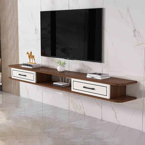 IYUESQ Moderner MediaTV-Konsolentisch, schwebendes Entertainment-Center, TV-Schrank, Medienkonsole mit Ablagefach mit Schubladen, an der Wand montierter TV-Ständer mit offenem Stauraum fü IYUESQ Moderner MediaTV-Konsolentisch, schwebendes Entertainment-Center, TV-Schrank, Medienkonsole mit Ablagefach mit Schubladen, an der Wand montierter TV-Ständer mit offenem Stauraum fü von IYUESQ