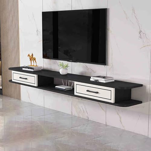 IYUESQ Moderner MediaTV-Konsolentisch, schwebendes Entertainment-Center, TV-Schrank, Medienkonsole mit Ablagefach mit Schubladen, an der Wand montierter TV-Ständer mit offenem Stauraum fü von IYUESQ