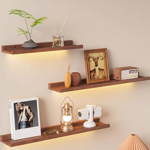 IYUESQ Schwebende, an der Wand montierte Ausstellungsregale mit eingebautem beleuchtetem LED-Licht-Lagerregal, 1 Stück an der Wand montierte, lichtemittierende Regale, vielseitiges Ausste IYUESQ Schwebende, an der Wand montierte Ausstellungsregale mit eingebautem beleuchtetem LED-Licht-Lagerregal, 1 Stück an der Wand montierte, lichtemittierende Regale, vielseitiges Ausste von IYUESQ