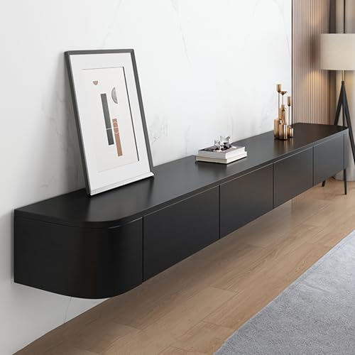 Moderner, schwebender TV-Ständer zur Wandmontage mit 2 Türen und Schublade. Ideal für Wohnzimmer, Esszimmer und Schlafzimmer. Platzsparendes Design. Elegante Optik. Einfache Instal von IYUESQ