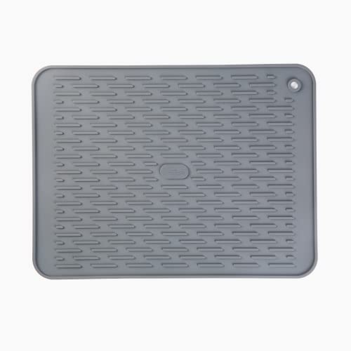 Große Silikonabtropfmatten, schnell trocknende Silikonabtropfmatte, rutschfeste Abtropfmatte, hitzebeständige Spülbeckenmatte für die Küchenarbeitsplatte (30*40cm Dunkelgrau) von IYYI