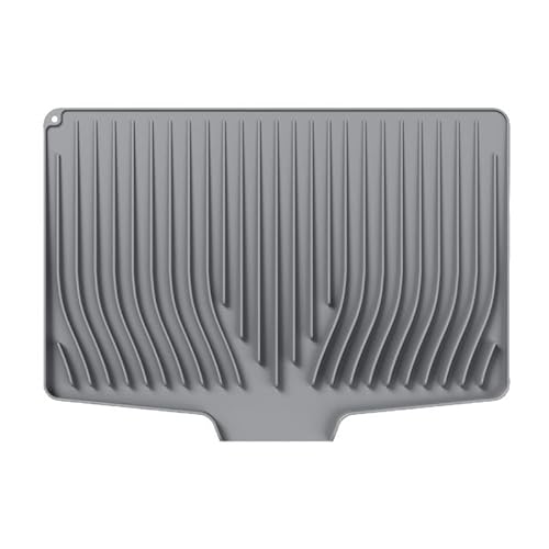 IYYI Premium Silikon Geschirr-Trockenmatte mit Gefälle-Design – rutschfest, Hitzebeständig (bis 230°C), Schnelltrocknende Abtropfunterlage für Küchenarbeitsplatte, Spüle & Spülgestell (XP-LSD-GY) von IYYI
