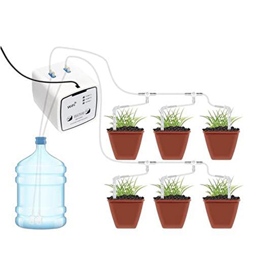 WIFI Automatisches Bewässerungssystem, DIY Automatisch Bewässerung Set Mit Timer,15m-Schlauch-Tropfbewässerungsset USB-Gebühr Für Topfpflanzen In Innenräumen,UnterstüTzung Für 20 Topfpflanzen von Hongjingda
