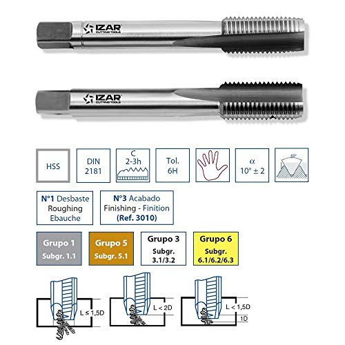 IZAR 16118 - JUEGO 2-MACHOS MANO HSS DIN2181 (MF) - 3020-11,00X0,75 von IZAR