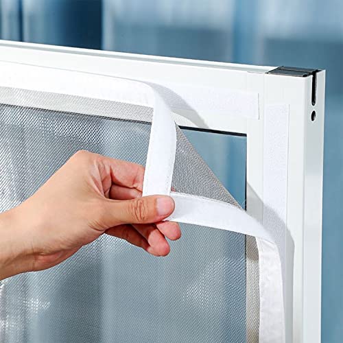Fliegengitter für Fenster,Fliegengitter Insekten schutzfenster,Fliegen Netz ohne Bohren,Bildschirmfenster mit selbstklebenden Bändern,Kinderleichte Klebemontage,Waschbar (W110xH110cm(43x43in)) von IZDOGA