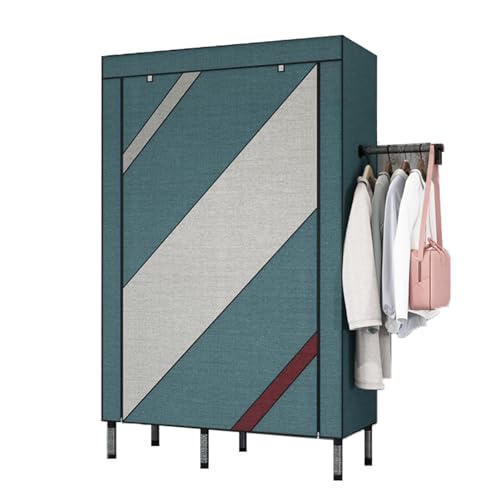 IZFRQMGL Leinwand-Kleiderschrank, 103 x 45 x 175 cm Stoff-Kleiderschrank, Kleiderschrank mit herausnehmbarem Ablagefach, mit Fächerdesign, geeignet für Schlafzimmer und Schlafsäle von IZFRQMGL