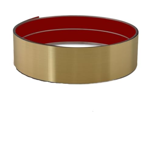 Edelstahl Wandleisten Selbstklebend Trittplatte Aus Metall, Selbstklebend, Sockelleiste, Kratzfeste Sockelabdeckung, Wand, Tür, Küchenschrank(Brushed Gold,9.8ft x 3.94in) von IZHAOGJING