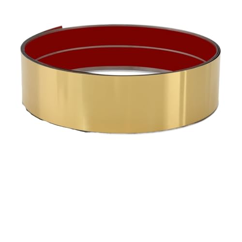 Edelstahl Wandleisten Selbstklebend Trittplatte Aus Metall, Selbstklebend, Sockelleiste, Kratzfeste Sockelabdeckung, Wand, Tür, Küchenschrank(Glossy Gold,9.8ft x 3.94in) von IZHAOGJING