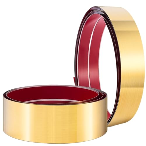 Edelstahl Wandleisten Selbstklebend Tür-Trittplatte, Zehenschutz Aus Edelstahl, Trittplatte, Türunterseitenschutz Metall, Kommerzielle Fußleistenplatte (Silber, 6 X 102 Zoll)(Gold,3 x 102 Inch) von IZHAOGJING