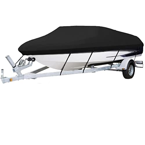 IZHAOGJING Bootsplane, Abdeckplanen Für Boote 11-22ft Hochleistungsbootdeckel 21 0d 420D. Wasserdichtes Anti. Uv. Angeln Ski Bass V-Hull Runabouts Trailer Marine Zubehör(210D 11-13ft) von IZHAOGJING