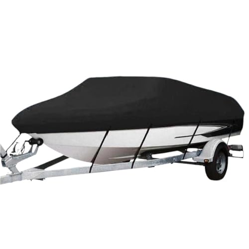 IZHAOGJING Bootsplane, Abdeckplanen Für Boote 210D Oxford-Gewebe 11-22FT Trailerable Yacht Barco Bootsabdeckung Wasserdicht Anti-UV Marine V-förmige aus Segeltuch(A 20-22Ft 700X290cm) von IZHAOGJING