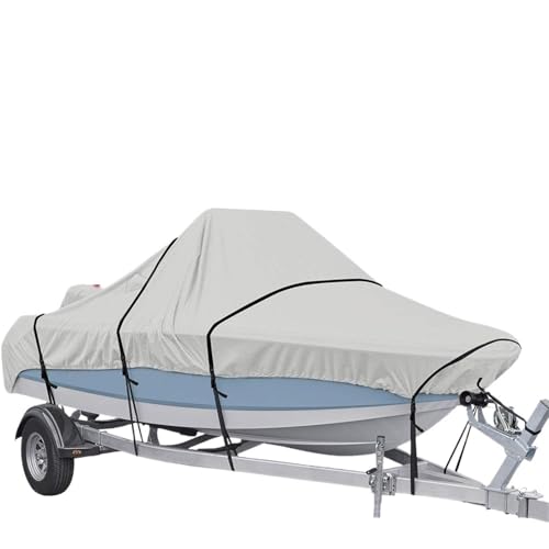 IZHAOGJING Bootsplane, Abdeckplanen Für Boote Bootsabdeckung, Yacht-Außenschutz, wasserdicht, strapazierfähig, silberfarben, reflektierend, passend for Runabouts und Bassboote(17 to 19FT) von IZHAOGJING