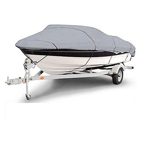 IZHAOGJING Bootsplane, Abdeckplanen Für Boote Bootsabdeckung Yacht Outdoor Protection wasserdichte Oxford Stoff Anti-Zersetzung Tränensicher Silber reflektierend(17 19FT) von IZHAOGJING