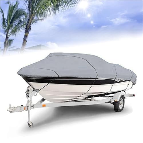 IZHAOGJING Bootsplane, Abdeckplanen Für Boote Bootsabdeckung Yacht Outdoor-Schutz wasserdichte Oxford-Gewebe Anti-Smashing Reißfest Silber Reflektierend 300D 11-22FT(20-22FT) von IZHAOGJING