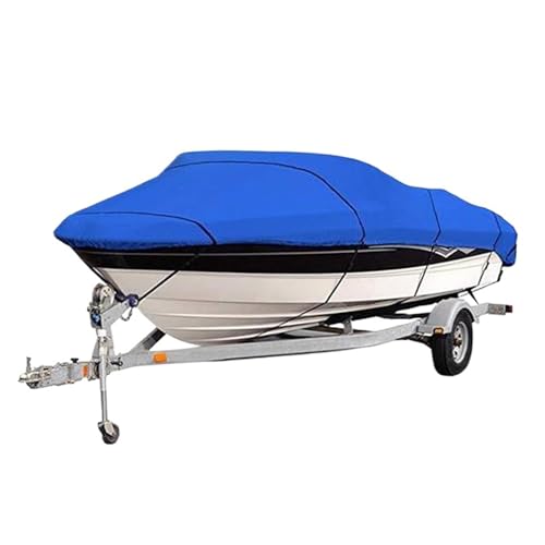 IZHAOGJING Bootsplane, Abdeckplanen Für Boote Robuste Angel-Skiboot-Abdeckung for 11-13' 14-16' 17-19' 20-22' V-Rumpf, wasserdicht, sonnenfest, UV-Schutz, Bootsliegeplatz-Abdeckung(17-19Ft) von IZHAOGJING