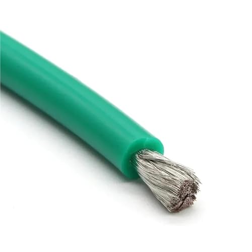 IZHAOGJING Silikonkabel, Elektrokabel 1/5/10m Weiches Silikonkabel Autobatterie Fahrzeugverkabelung 30 28 26 24 22 20 18 16 14 12 10 8AWG Wärmebeständiges elektrisches Kabel(Green,5 Meters_18AWG) von IZHAOGJING