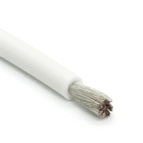 IZHAOGJING Silikonkabel, Elektrokabel 1/5/10m Weiches Silikonkabel Autobatterie Fahrzeugverkabelung 30 28 26 24 22 20 18 16 14 12 10 8AWG Wärmebeständiges elektrisches Kabel(White,5 Meters_24AWG) von IZHAOGJING