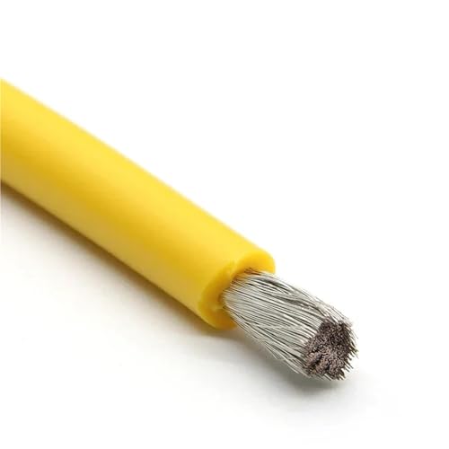 IZHAOGJING Silikonkabel, Elektrokabel 1/5/10m Weiches Silikonkabel Autobatterie Fahrzeugverkabelung 30 28 26 24 22 20 18 16 14 12 10 8AWG Wärmebeständiges elektrisches Kabel(Yellow,10 Meters_26AWG) von IZHAOGJING