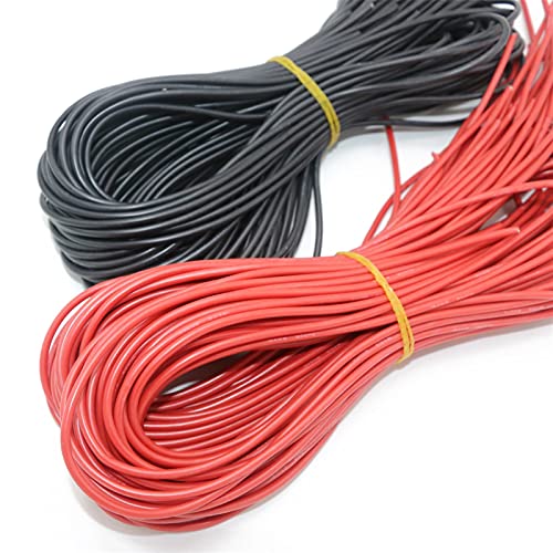 IZHAOGJING Silikonkabel, Elektrokabel 10 Meter/löhne spezielle weiche hochtemperatur silikondraht 10 12 14 16 18 20 22 24 26 awg (5m rot und 5 m schwarz) Farbe(14 AWG) von IZHAOGJING
