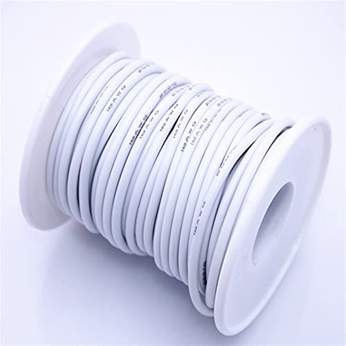 IZHAOGJING Silikonkabel, Elektrokabel 10 Meter / 50 Meter flexibel Hochtemperaturbeständiger Silikondraht 12AWG 13 14 15 16 17 18 20 22 Silikonkabel(White,50M_24 AWG) von IZHAOGJING
