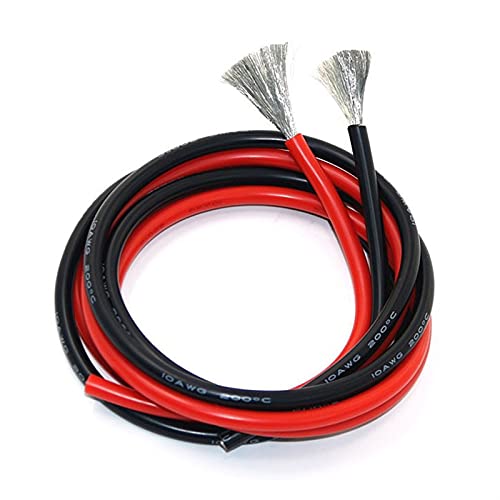 IZHAOGJING Silikonkabel, Elektrokabel 10 Meter 8 10 12 14 16 18 20 22 AWG Flexibler Silikon-Fester elektronischer Draht verzinnter Kupferlinie für Autoflugzeugmotor(10meter Black,10M_10 AWG) von IZHAOGJING