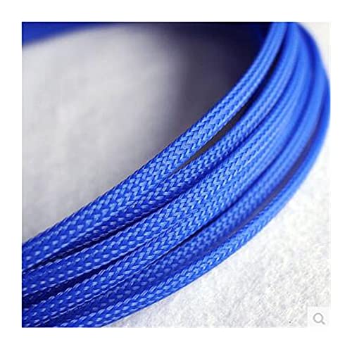 IZHAOGJING Silikonkabel, Elektrokabel 10mm 12mm 16mm Flache Kabelhülsen geflochtene erweiterbare Nylon Schlangenhautdrahtärmeln schwarz rot gelb grün(Blue,10MM_10 Meter) von IZHAOGJING
