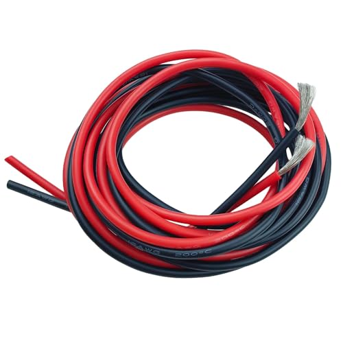 IZHAOGJING Silikonkabel, Elektrokabel 16-18-20-22-24-26-28-30 Gauge Silikon-Elektrokabel 10 Fuß Rot und 10 Fuß Schwarz 16 AWG Litzen-Anschlussdraht-Set aus verzinntem Kupfer(Each 3M-10FT_26 AWG) von IZHAOGJING