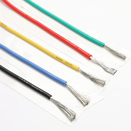 IZHAOGJING Silikonkabel, Elektrokabel 2 Teile / 10 Meter/Menge Draht Silikon 10 12 14 16 18 20 22 24 26 26 AWG 5M rotes und 5m schwarzes Farbkabel(20AWG) von IZHAOGJING