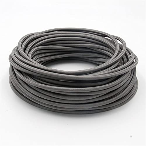 IZHAOGJING Silikonkabel, Elektrokabel 3 Kern 0,75 mm2 Gewebe Tuch Bedecktes Kabel Vintage Lichtkabel 3 Draht Elektrische Draht Textil Flexibles Netzkabel(Gray,5m) von IZHAOGJING
