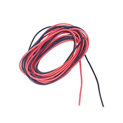 IZHAOGJING Silikonkabel, Elektrokabel 8 10 12 14 16 18 20 22 24 AWG Weiche hochtemperaturbeständige Silikondraht 10 Meter (5m rot und 5m schwarz Farbe) elektrisches Kabel(16 AWG) von IZHAOGJING