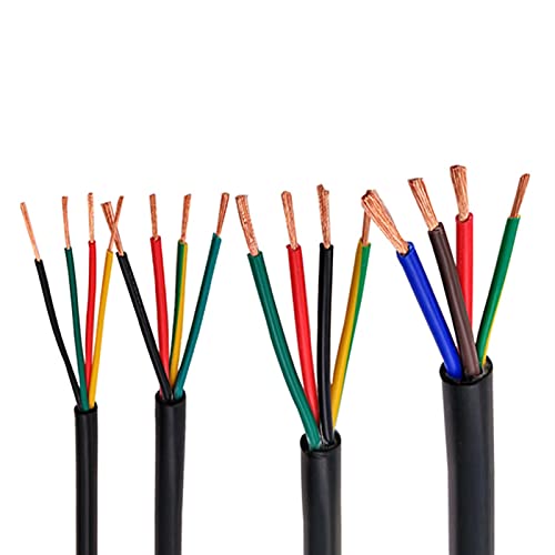 IZHAOGJING Silikonkabel, Elektrokabel Schwarzes Kabel 22awg 0,3 mm 2 Kern 3 Kern 4 Kern 5 Kern 6 Kern 7 Kern 8 Kern 10 Kern 12 Kern 16 Kernsteuerungssignaldraht(5 cores 5 Meters) von IZHAOGJING
