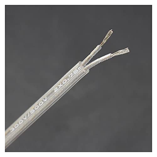 IZHAOGJING Silikonkabel, Elektrokabel Transparentes elektrisches Draht PVC Clear Rundkabel 2 Kern 3 Kern 0,75 mm2 Netzkabel für Lichtkabel(2 Core Round,20m) von IZHAOGJING