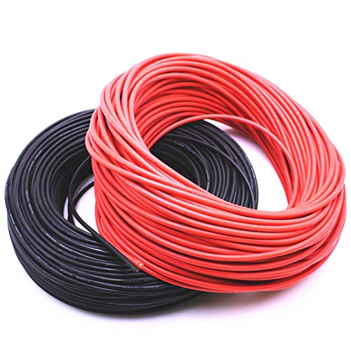 IZHAOGJING Silikonkabel, Elektrokabel Weiches Kabel 10 Meter extra weiche Hightemperatur-Silikondraht 10 11 12 13 14 15 16 17 18 20 22 24 26(Red,10M_9AWG) von IZHAOGJING