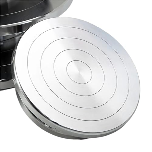 IZHAOGJING TöPferscheibe, Drehscheibe TöPfern 15 cm Bis 30 Doppelseitiger Aluminium-Drehteller for Keramik-Ton-Skulptur-Plattform, Töpferscheibe, Rotationswerkzeuge(25cm) von IZHAOGJING