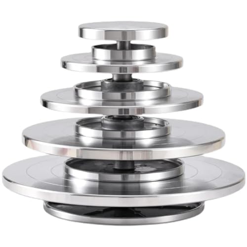 IZHAOGJING TöPferscheibe, Drehscheibe TöPfern Doppelseitige Töpferscheibe, Aluminium-Drehteller, 11/15/20/25/30 cm, Töpferscheiben, Die Drehteller-Skulptur, Keramik, DIY-Tonwerkzeug Bilden(12CM) von IZHAOGJING