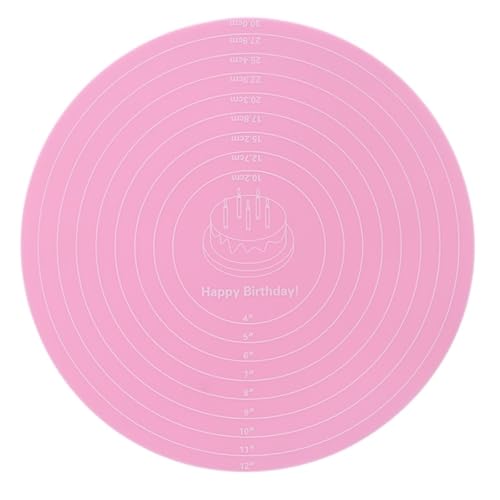 TöPferscheibe, Drehscheibe TöPfern 15–30 Cm Töpferscheibe, Doppelseitiger Aluminium-Keramik-Drehteller, DIY-Ton-Werkzeuge, Drehteller, Kuchen, Drehtisch, Keramik-Ton-Werkzeug(Pink Table mat) von IZHAOGJING