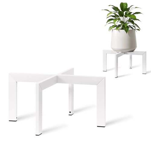 IZIDDO Pflanzenständer für drinnen und draußen, Metall-Topfständer, moderner Pflanzenhalter, Rattan-Blumen-Pflanzenhocker, niedrig, kurzer Pflanzenständer für den Innenbereich, passend für 12,7 - 30,5 von IZIDDO