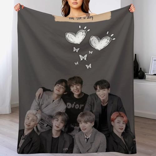 IZIWDORW BTS Plüsch-Samtdecke für den Winter, zum Entspannen, für alle Jahreszeiten, weich, kein Ausfallen IZIWDORW BTS Plüsch-Samtdecke für den Winter, zum Entspannen, für alle Jahreszeiten, weich, kein Ausfallen von IZIWDORW