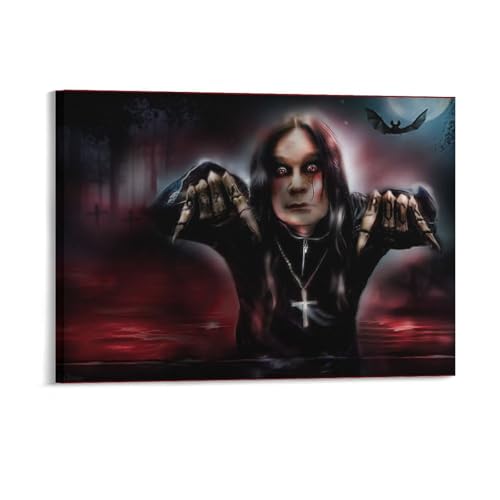 IZIWDORW Ozzy Osbourne Künstlerisches Leinwandbild im Holzrahmen zur Deko Wandaufwertung Wohnbereich von IZIWDORW