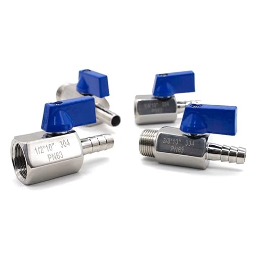 1/8 1/4 3/8 1/2 Zoll Kugelhahn 304 Edelstahl Innengewinde 2 Wege Ventile 1St(1/8",FEMALE_10 MM) von IZNIDUGK