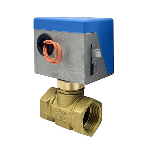 1 Zoll 2-Wege-elektrisches Absperrventil 220 V Messing-Motorventile 2-Draht-Fan-Coil-Klimaanlage Wasserschalter(24VAC) von IZNIDUGK