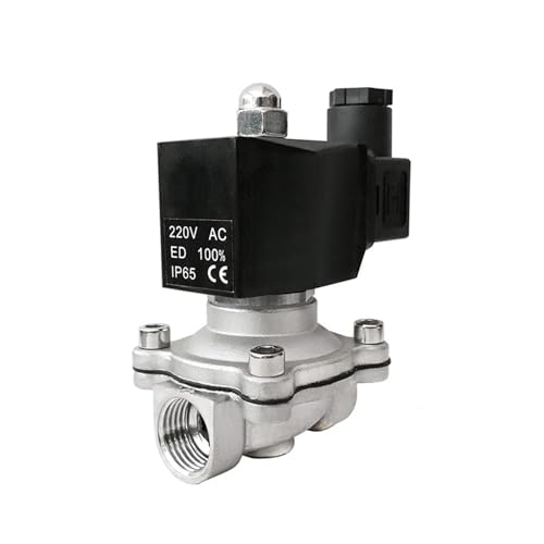 1 Zoll normalerweise geschlossenes Magnetventil aus Edelstahl 220 V 12 V 24 V elektrisches Magnetventil for Wassergas 1 Stück(BSP_12VDC_NBR-SEAL) von IZNIDUGK
