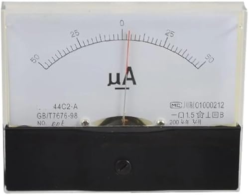 44C2 Zeigertyp Bidirektionales DC-Amperemeter 50uA 100uA500uA Analoges Strom-Panelmeter 1 Stücke(200uA) von IZNIDUGK