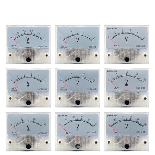 85C1-V Panel DC Spannung Volt Analog Gauge Meter Voltmeter 5V-1000V Meter Spannung 1Pcs(0-100V) von IZNIDUGK
